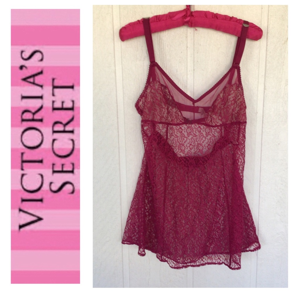 VICTORIAS SECRET LACE BABYDOLL LARGE